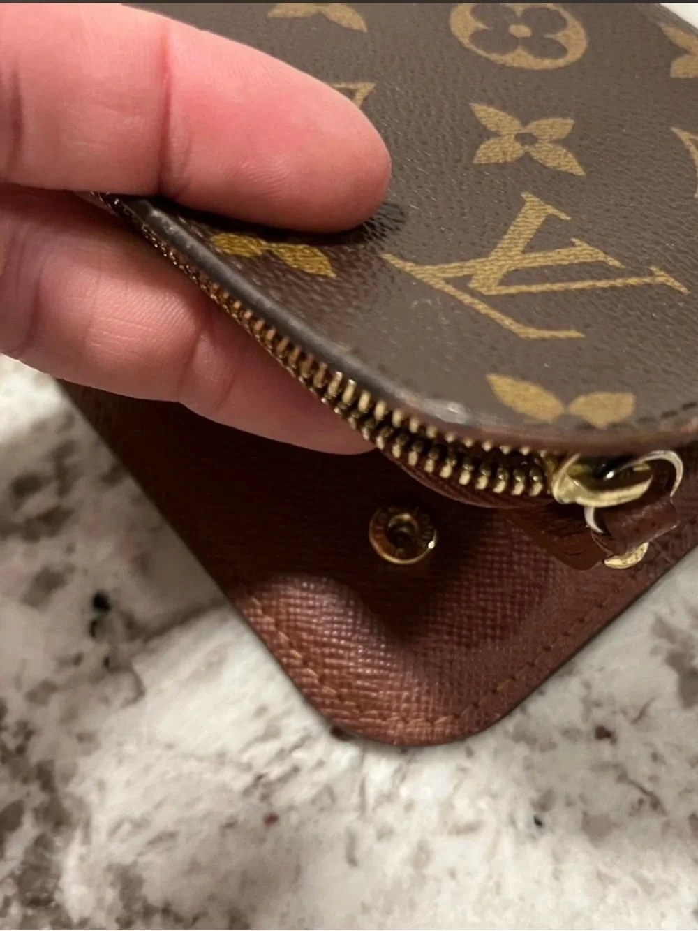 Louis Vuitton Monogram Canvas Zip Wristlet in Brown